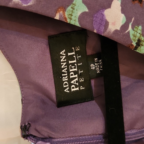 Adrianna Papell Petite Dress - 4P - Purple Multi color - Picture 3 of 4